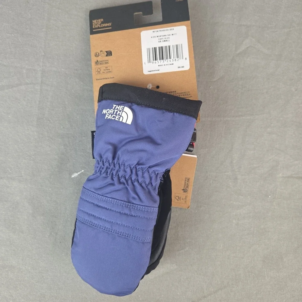 The North Face Kids Montana Ski Mitt Snow Mittens Cave Blue‎ Size XXS MSRP $50